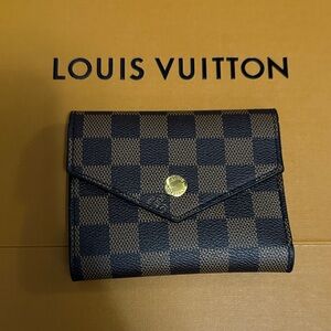 Louis Vuitton Checkered Wallet - Black and Brown